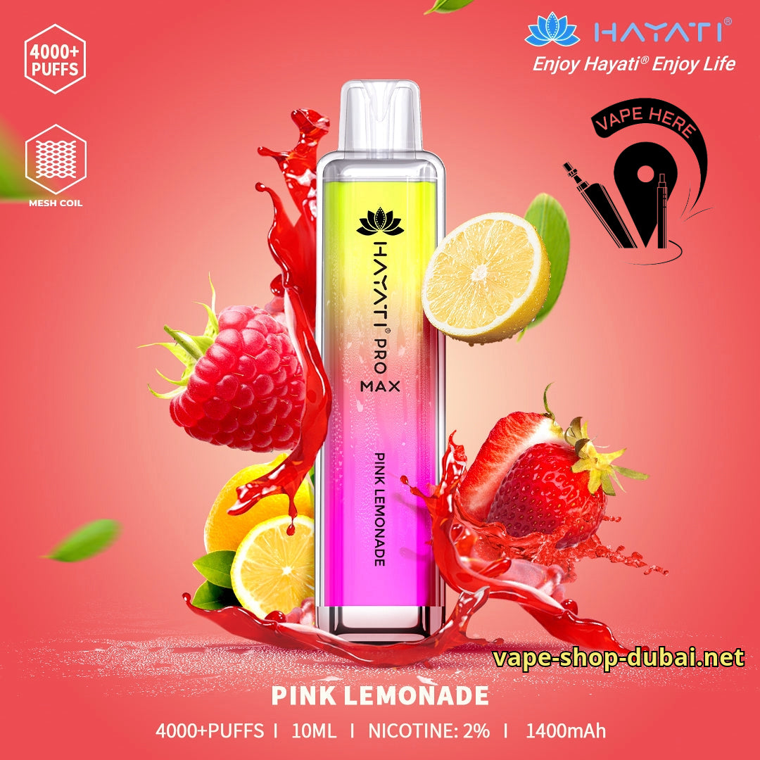 Hayati Pro Max 4000 20mg Disposable Vape Pink Lemonade UAE Ajman